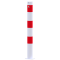 Barrier posts | Steel tube  89 x 2,9 mm | stationary, for casting in concrete | hot-dip galvanized and white coatedwith three red reflecting stripes | without eyelet